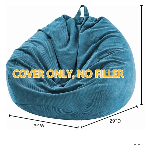 Bean Bag Chair Cover MEDIUM (200L)-BLUE ENCRE - Picture 5 of 11